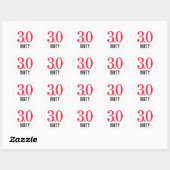 30 en Vies | Typografie 30e verjaardag Ronde Sticker (Vel)