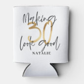 30 er goed uit laten zien gouden verjaardagsfeestj blikjeskoeler (Voorkant)