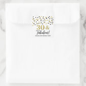 30 & Fabulous Birthday Black Gold Confetti Vierkante Sticker (Tas)