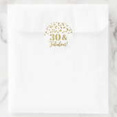 30 & Fabulous Birthday Gold Confetti Ronde Sticker (Tas)