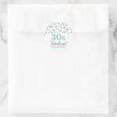 30 & Fabulous Birthday Turquoise Silver Confetti Ronde Sticker (Tas)
