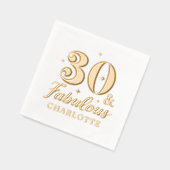 30 & Fabulous Dertigste Verjaardag Gepersonaliseer Folie Servetten (Links)