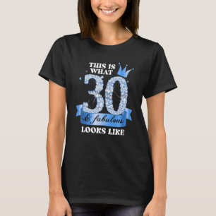 30 & Fabulous I Blauwe Zwarte Feest Groep Candid F T-shirt