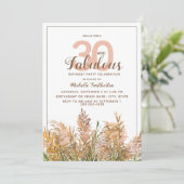 30 Fabulous Pampas Grass op White Birthday Kaart (Staand voorkant)