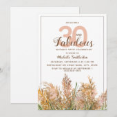 30 Fabulous Pampas Grass op White Birthday Kaart (Voorkant / Achterkant)