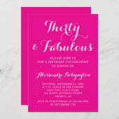 30 Fabulous Verjaardag lichtroze witte kalligrafie Kaart (Voorkant / Achterkant)