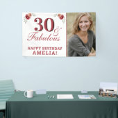 30 & Fantastische Waterverf Bloemen 30e Verjaardag Spandoek (Beurs)