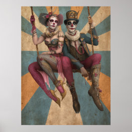 30 FD2 Circus Clown Art Vintage Retro Carnaval Poster