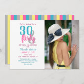 30 & Flirty 30e verjaardag uitnodiging (Voorkant / Achterkant)