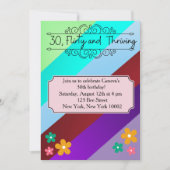 30, Flirty en bloeiende partijuitnodiging Kaart (Voorkant)