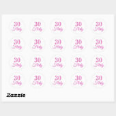 30 & Flirty hete roze Ronde Sticker (Vel)