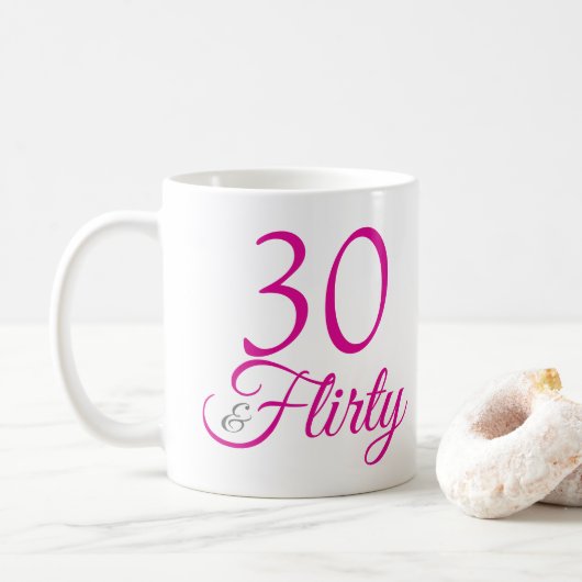 30 & Flirty Roze Verjaardag Koffiemok (Met donut)