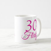 30 & Flirty Roze Verjaardag Koffiemok (Voorkant rechts)