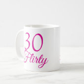 30 & Flirty Roze Verjaardag Koffiemok (Voorkant links)