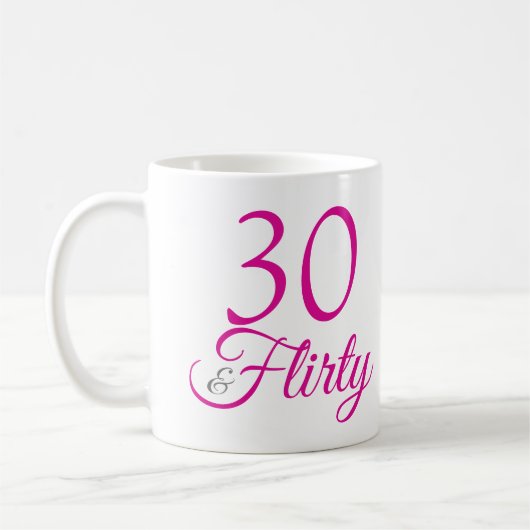 30 & Flirty Roze Verjaardag Koffiemok (Links)