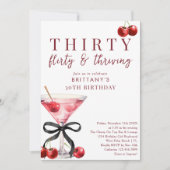 30 Flirty & Thriving Cherry Martini 30e verjaardag Kaart (Voorkant)