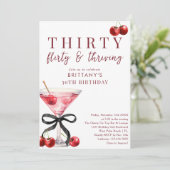 30 Flirty & Thriving Cherry Martini 30e verjaardag Kaart (Staand voorkant)