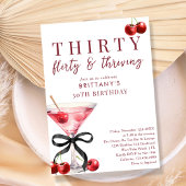 30 Flirty & Thriving Cherry Martini 30e verjaardag Kaart