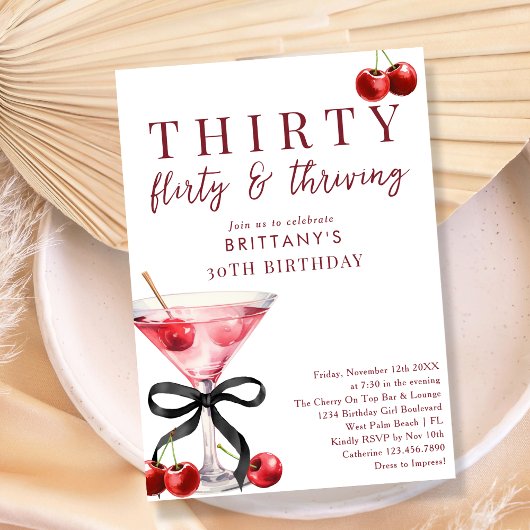 30 Flirty & Thriving Cherry Martini 30e verjaardag Kaart