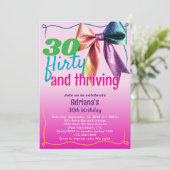 30 Flirty & Thriving Retro 90s 30e verjaardagsfees Kaart (Staand voorkant)