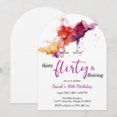 30, Flirty & Thriving Verjaardag Kaart (Voorkant / Achterkant)