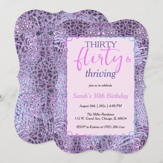 30, Flirty & Thriving Verjaardag Kaart (Voorkant / Achterkant)