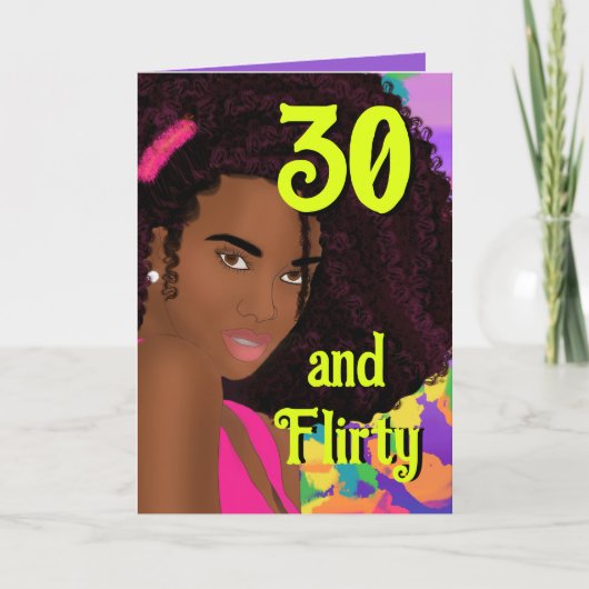30 & Flirty Verjaardag Kaart (Voorkant)