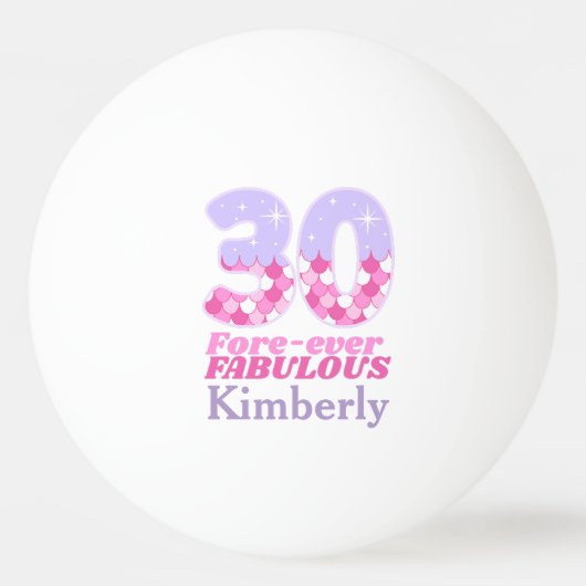 30 FOREVER-ever Fabulous 60th Birthday Gift – Roze Pingpongbal (Voorkant)