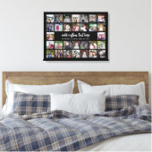 30 Foto Collage Grid - 2 tekstvakken - zwart wit Canvas Afdruk (Insitu (Slaapkamer))