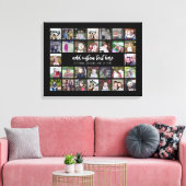 30 Foto Collage Grid - 2 tekstvakken - zwart wit Canvas Afdruk (Insitu (Woonkamer))