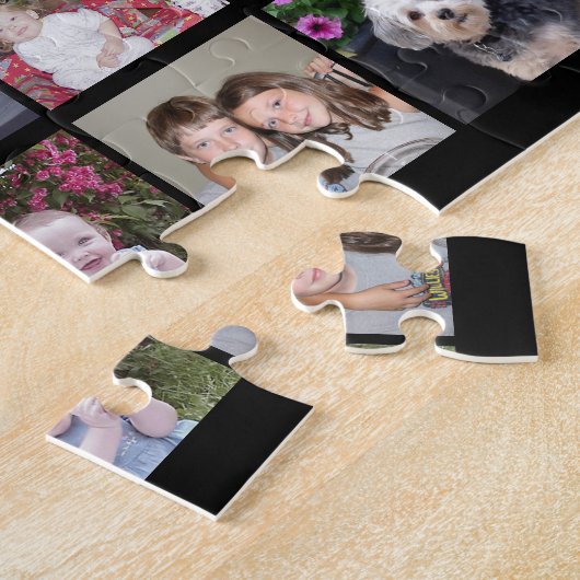 30 Foto Collage Grid - 2 tekstvakken - zwart wit Legpuzzel (Zijkant)