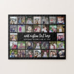 30 Foto Collage Grid - 2 tekstvakken - zwart wit Legpuzzel<br><div class="desc">Gebruik 30 foto's SQUARE om een persoonlijke fotocollage te creëer. Deze moderne, schone lay-out omvat 2 tekstblokken - 1 in een trendy manuscript en 1 in een san serif doopvont om een familienaam of een naam toe te voegen. De achtergrondkleur kan in het aanpassingsgebied worden gewijzigd. ***Voor beste resultaten voor...</div>