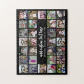 30 Foto Collage Grid - 2 tekstvakken - zwart wit Legpuzzel (Verticaal)