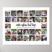 30 Foto Collage Grid - 2 tekstvakken - zwart wit Poster (Voorkant)