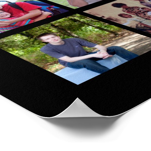 30 Foto Collage Grid - 2 tekstvakken - zwart wit Poster (Hoek)