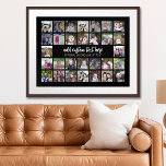 30 Foto Collage Grid - 2 tekstvakken - zwart wit Poster<br><div class="desc">Gebruik 30 foto's SQUARE om een persoonlijke fotocollage te creëer. Deze moderne, schone lay-out omvat 2 tekstblokken - 1 in een trendy manuscript en 1 in een san serif doopvont om een familienaam of een naam toe te voegen. De achtergrondkleur kan in het aanpassingsgebied worden gewijzigd. ***Voor beste resultaten voor...</div>