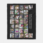 30 Foto Collage Grid - Tekstvak - zwart wit Fleece Deken (Voorkant)