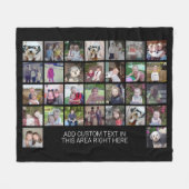 30 Foto Collage Grid - Tekstvak - zwart wit Fleece Deken (Voorkant (Horizontaal))