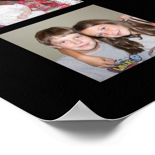 30 Foto Collage Grid - Tekstvak - zwart wit Poster (Hoek)