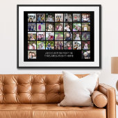 30 Foto Collage Grid - Tekstvak - zwart wit Poster