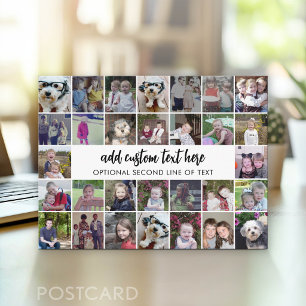 30 Foto Collage Raster - 2 Tekstvakken - zwart wit Briefkaart