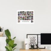 30 foto-collagerooster - Tekstvak - zwart wit Poster (Thuiskantoor)