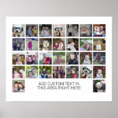 30 foto-collagerooster - Tekstvak - zwart wit Poster (Voorkant)