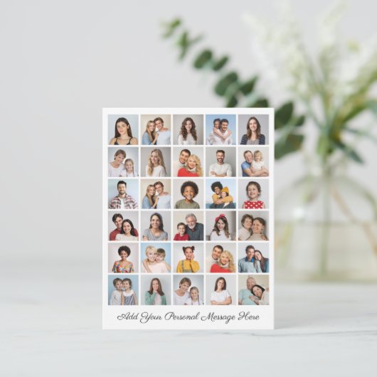 30 Fotocollage Voeg uw eigen Wenskaart toe (Staand voorkant)