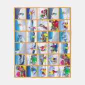 30 Fotogrid Collage Sinaasappel Fleece Deken (Voorkant)