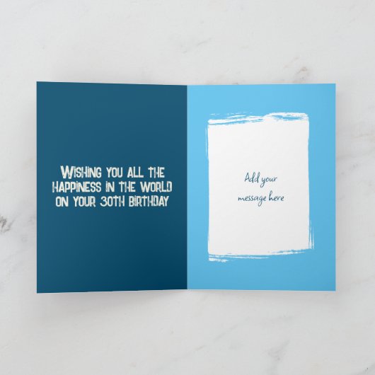 30 foto's voor zijn blauwe roomverjaardag kaart (Binnen)