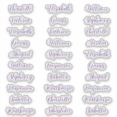 30 gast voornaam typografie elegante script sticker (Voorkant)