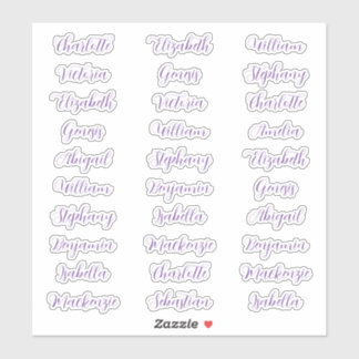 30 gast voornaam typografie elegante script sticker