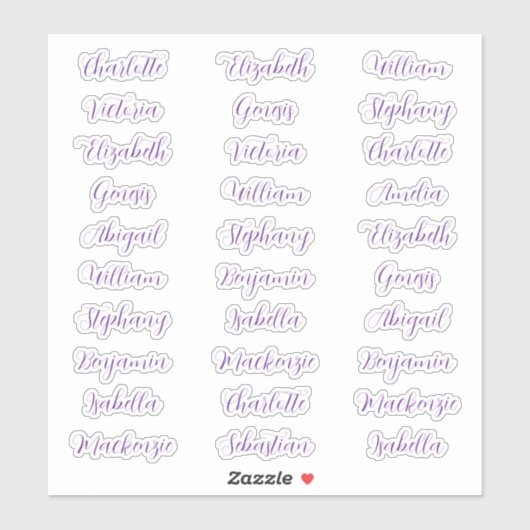 30 gast voornaam typografie elegante script sticker (Vel)