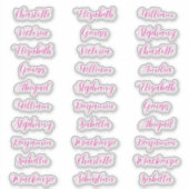 30 gast voornaam typografie elegante script sticker (Voorkant)